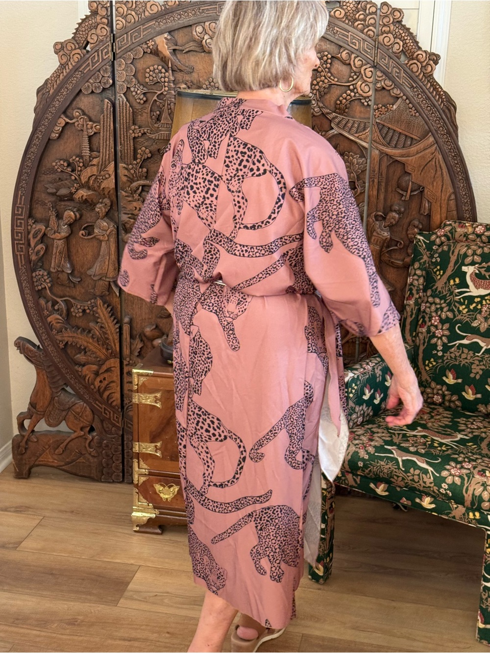 Kimono style with attached wrap dress